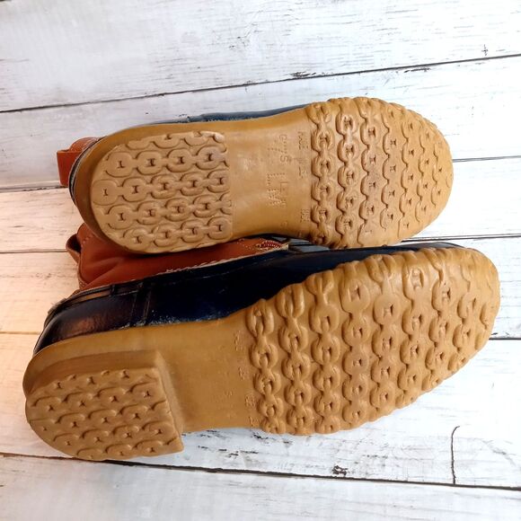 Vintage LL Bean Size 7 Women's Hunting Duck Boot Blue Tan - Picture 4 of 11